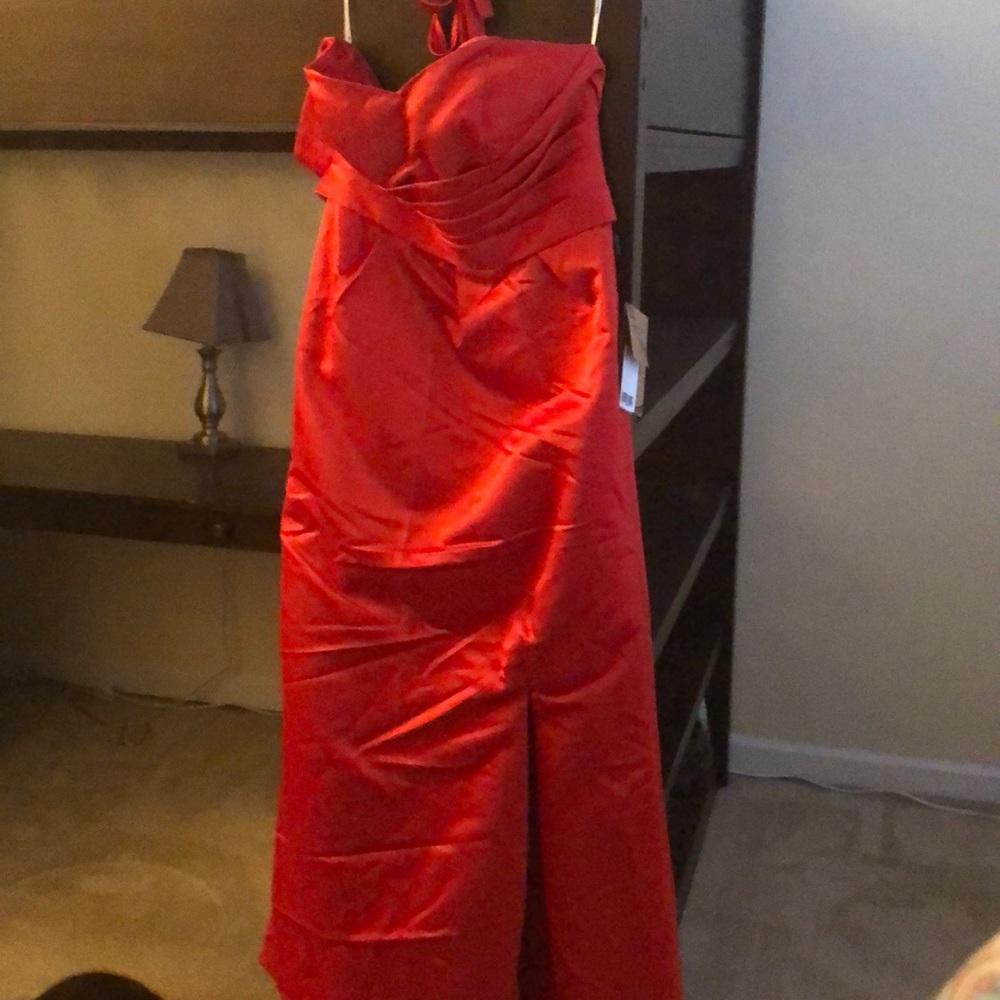 Ruby Red Sweetheart Neckline, Lace Up Dress